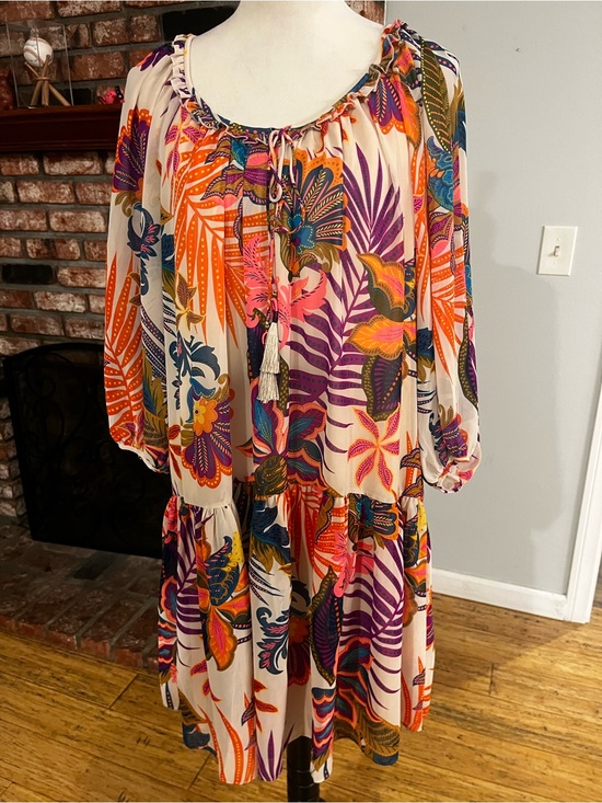 Trina Turk Dresses & Skirts - Trina Turk Multi-Color Tropical Print Long Sleeve Dress